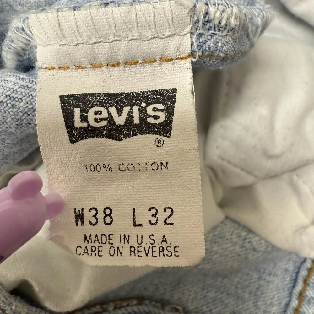 Vintage Levis 550 Jeans Mens 38x30 Light Wash Blue Relaxed Tapered‎ Made USA